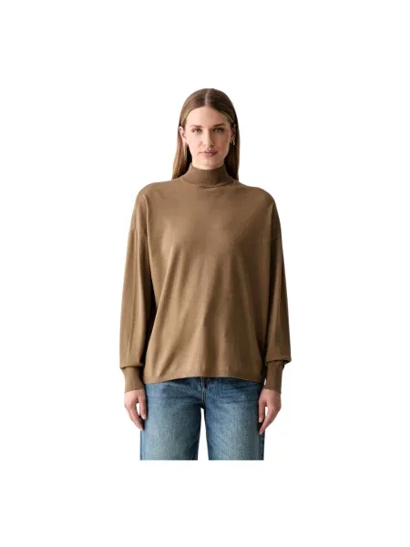 Trussardi sweter z wiskozą brązowy