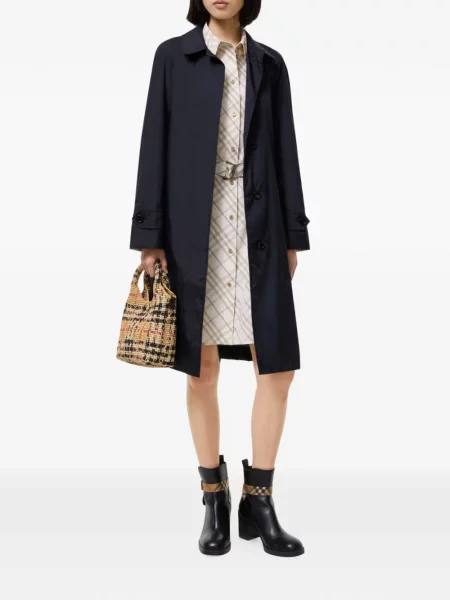 Cu centură lung palton Burberry albastru