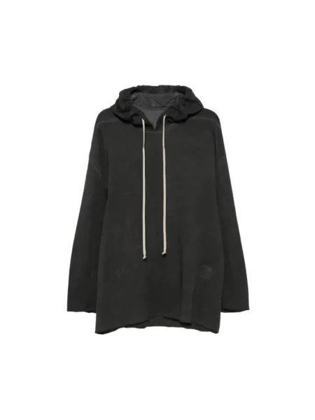 Bluza z kapturem Rick Owens z kapturem szara