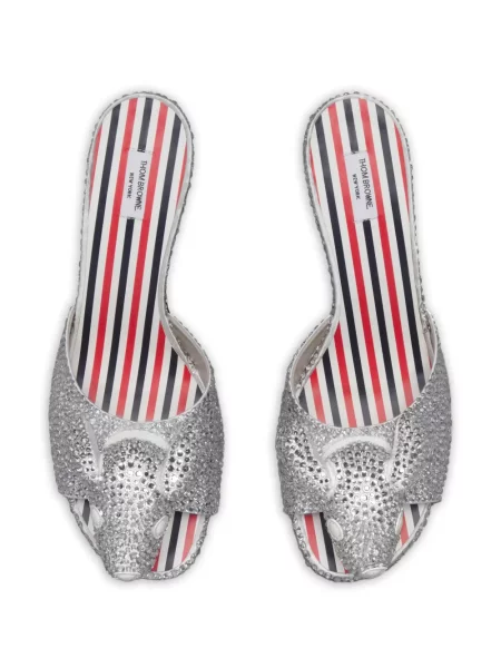 Sandale Thom Browne de cristal argintiu