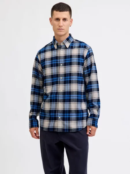 Jack & Jones Premium Košeľa JPRBLUBarkley / tmavomodrá / svetlosivá modrá