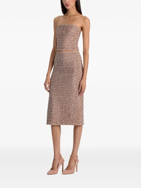 Σουτιέν bandeau Alice + Olivia με παγιέτες στράπλες ροζ