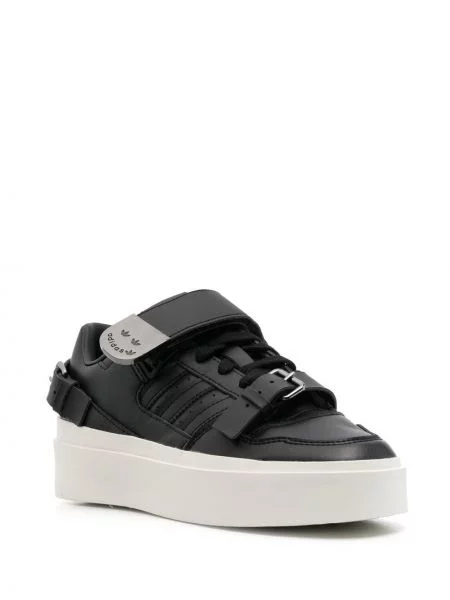 Sneakersy Adidas Stan Smith skórzane na wysokim obcasie czarne
