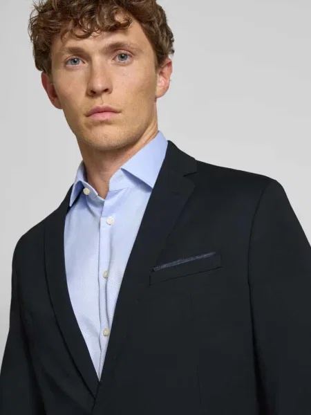 Marynarka na 2 o kroju slim fit z z wypustkami model „Data” Cinque czarna