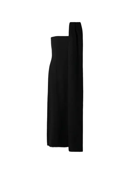 Rochie The Row asimetrică drapată negru
