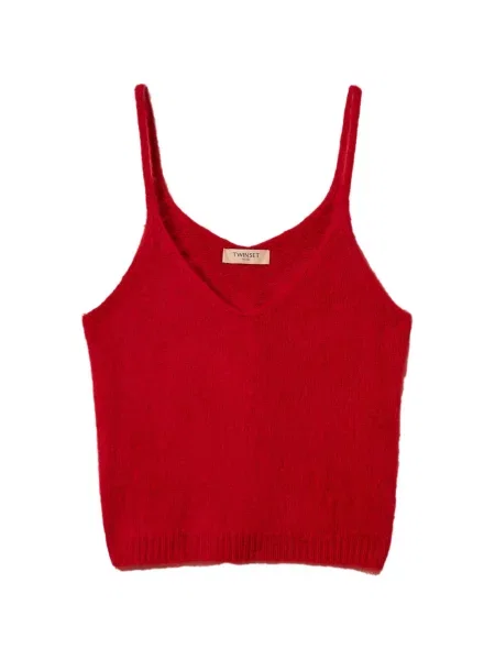 Top Twinset de lână roșu