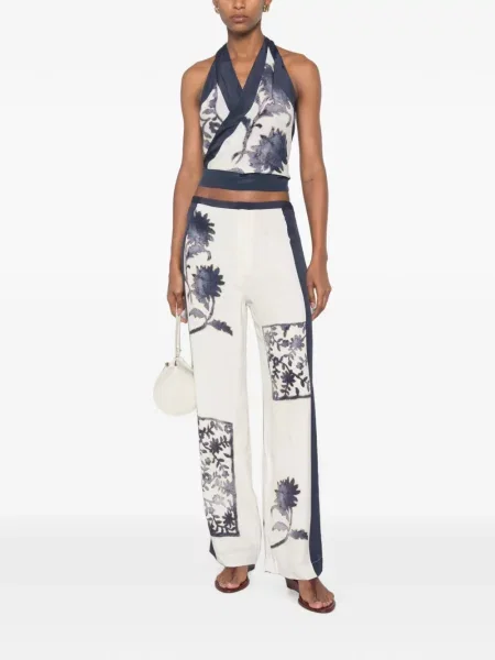 Pantaloni Sir cu model floral cu imagine