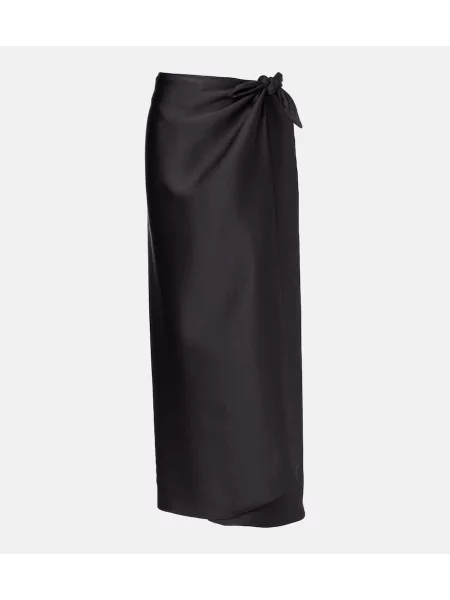 Fusta maxi Loro Piana din satin negru