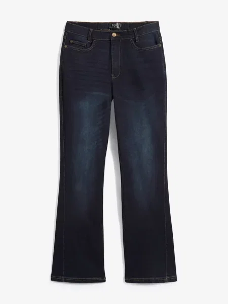 Dżinsy o kroju bootcut high waist z wygodnym paskiem niebieskie