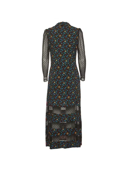 Rochie maxi Maje cu model floral cu imagine negru