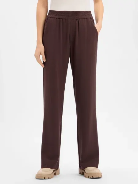 MbyM Spodnie Phillipa Kobiety jednolity M brązowy