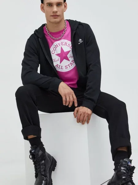 Mikina Converse s kapucí hladká černá