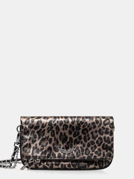 ZADIG&VOLTAIRE geantă de piele ROCK NANO METAL LEO maro