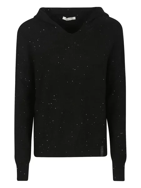 Svetr Hinnominate s flitry s kapucí černý