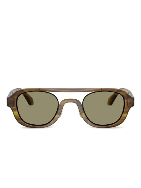 Ochelari de soare Giorgio Armani cu imprimeu geometric maro