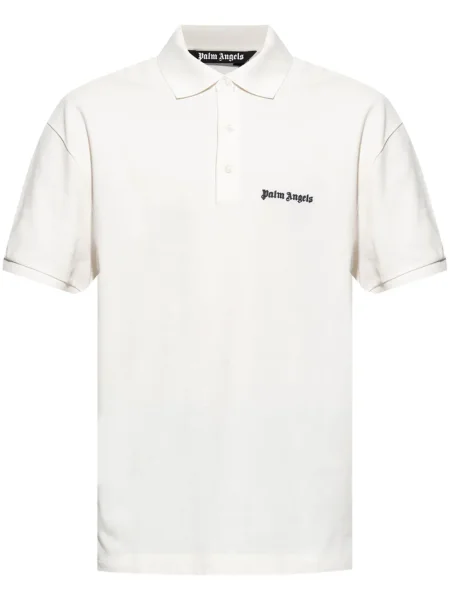 Tricou polo Palm Angels cu broderie alb