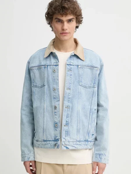 Drôle de Monsieur geacă jeans La Veste Jean DElavEe bărbați de tranzitie oversize albastru