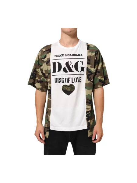 Koszulka Dolce And Gabbana w kamuflażu z logo