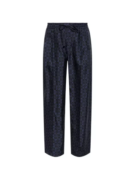 Pantaloni Kenzo de mătase albastru