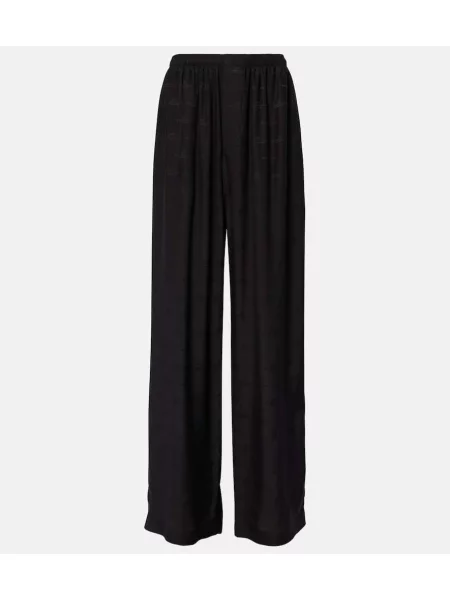 Pantaloni Balenciaga de mătase negru