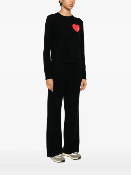 Pulover From Future cu motiv cu inimi negru