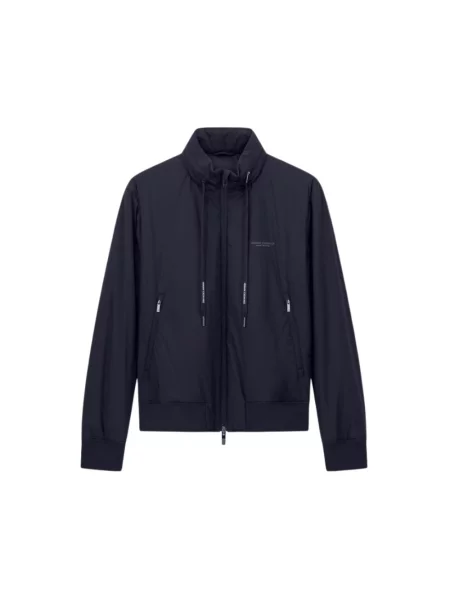 Kurtka bomber Armani Exchange ze stójką z logo granatowy