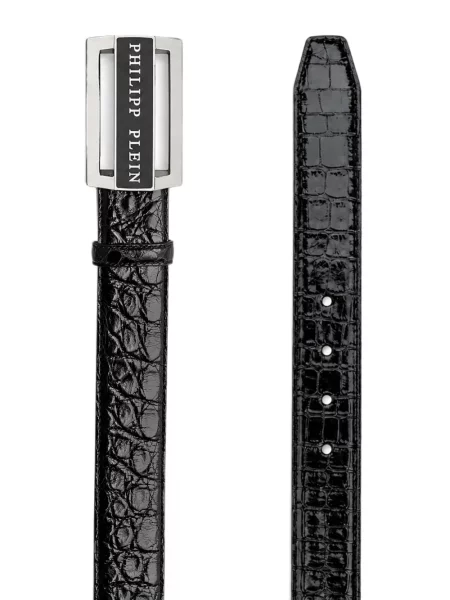 Cu centură curea Philipp Plein din piele negru