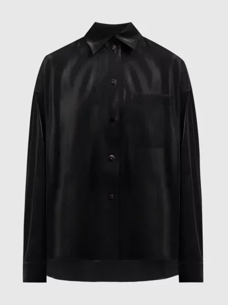 Атласна блуза MAGNOLIA Aeron чорна