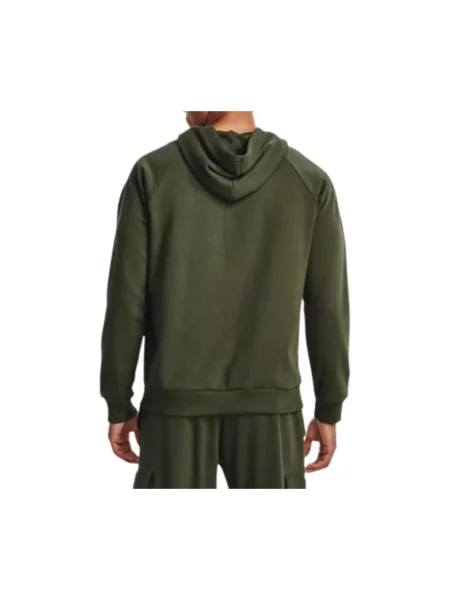 Bluza z kapturem Under Armour polarowa z kapturem z logo zielona