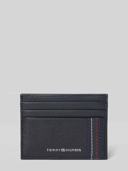 Etui na karty z naturalnej skóry bydlęcej Calvin Klein Underwear granatowy