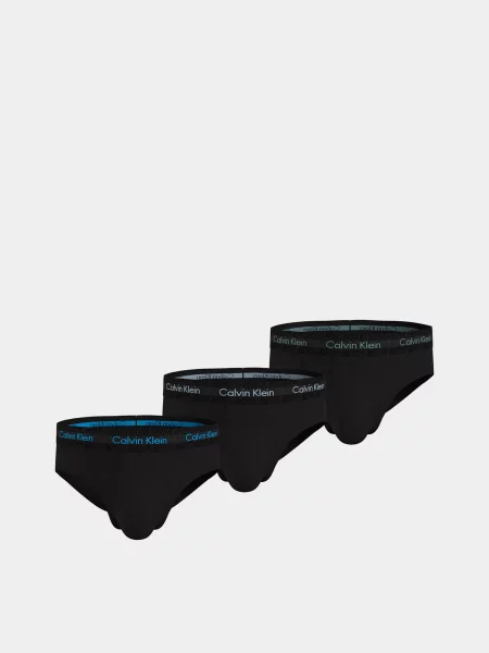 Calvin Klein Underwear 3P Hip Brief Набір трусів Бавовна/еластан чорний