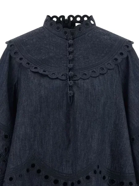 Top Zimmermann cu broderie albastru