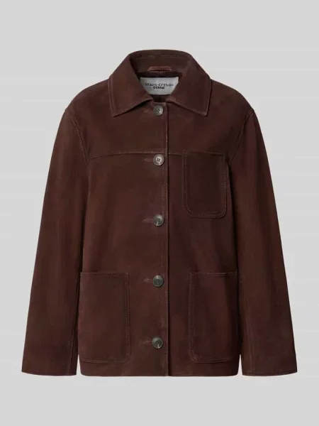 Krój regular fit kurtka skórzana / kurtka z imitacji skóry z naturalnej skóry ze skóry bydlęcej Marc O'polo Denim