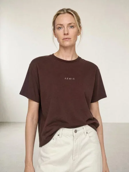 ARMIE Tričko The Alexi Logo T-shirt Brown' hnědá
