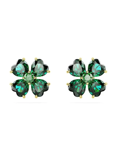 Swarovski Cercei auriu verde