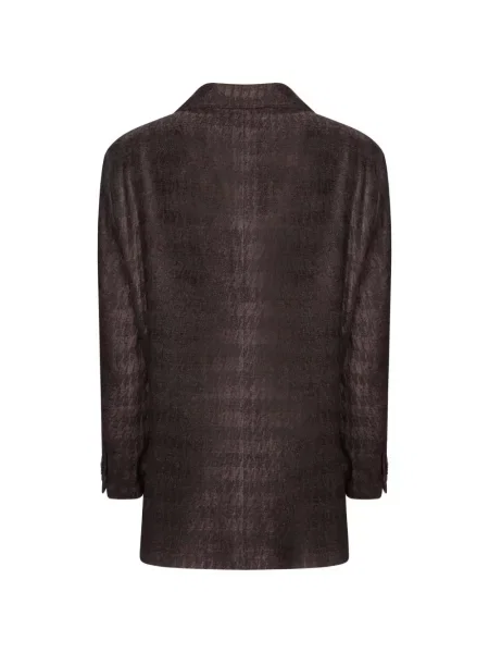 Μπλέιζερ Emporio Armani houndstooth διπλόκουμπα καφέ