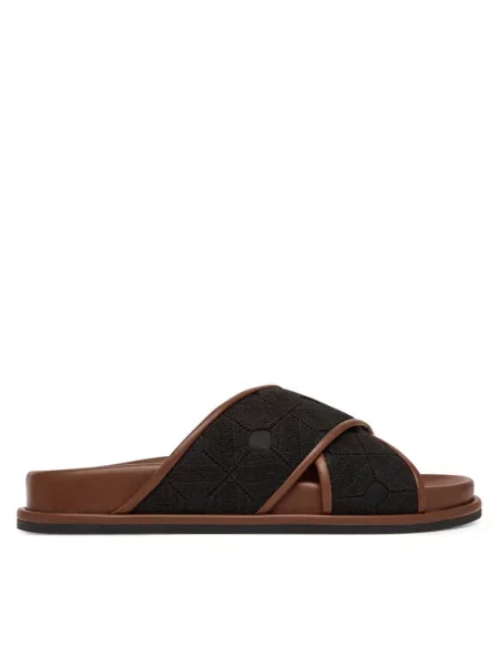 Max Mara Beachwear Klapki Peonie czarny