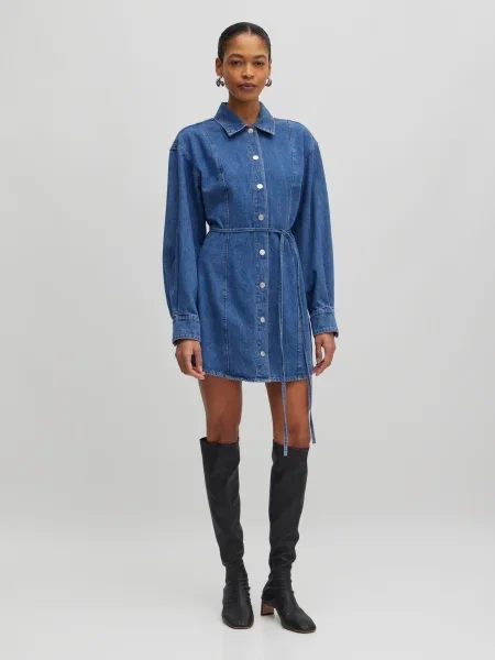 EDITED Šaty Rylee / denim modrá