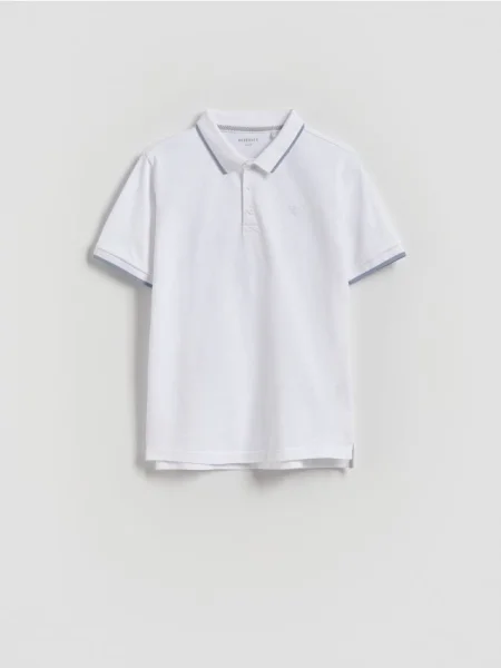 Reserved Tricou polo alb