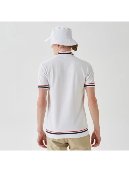 Lacoste Koszulka Polo W Paski Slim Fit biała