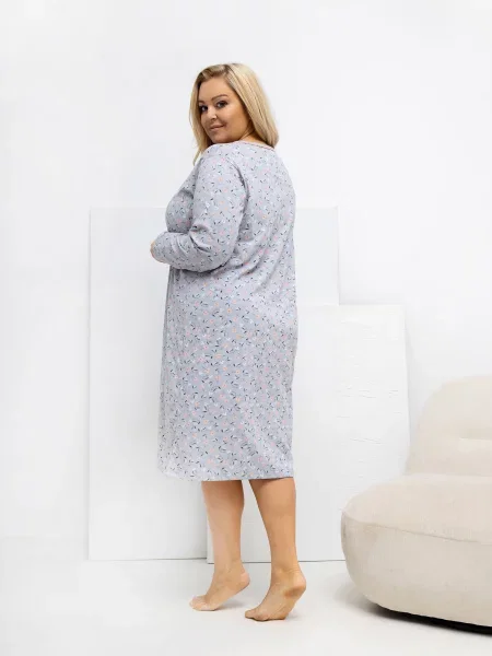 Cămașă de noapte Forever Pink cu mâneci lungi negru