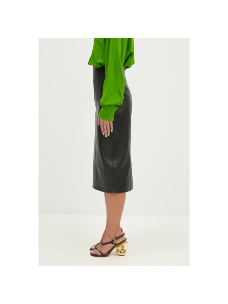Lniana spódnica midi Sportmax czarna