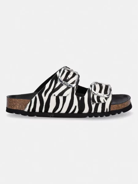 Scholl papuci din piele NOELLE negru