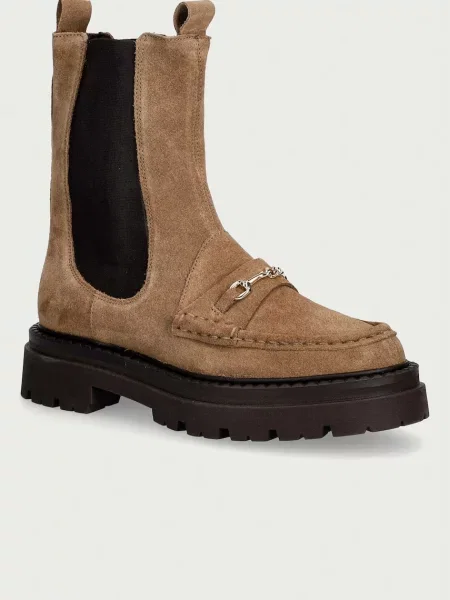 Steve Madden ghete scurte pentru femei din piele întoarsă Kasey bej