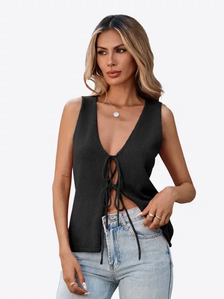 Imily Bela Vestă tricotată negru