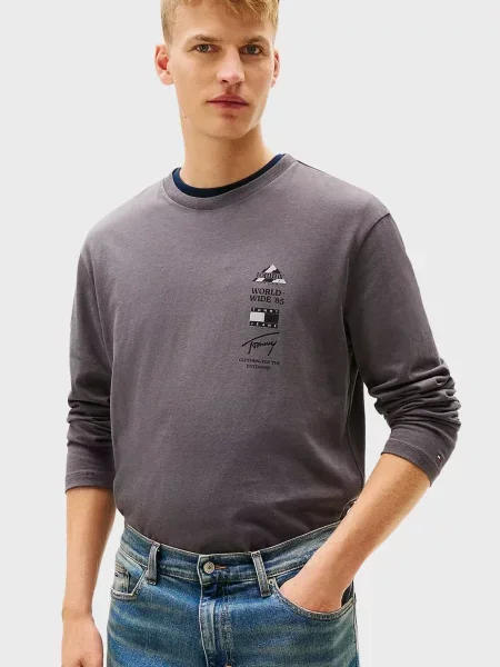 Лонгслів Tommy Jeans чорний
