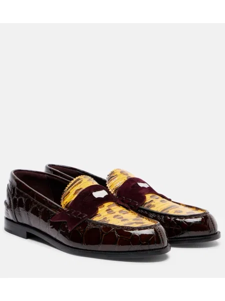 Pantofi loafer Christian Louboutin din piele maro