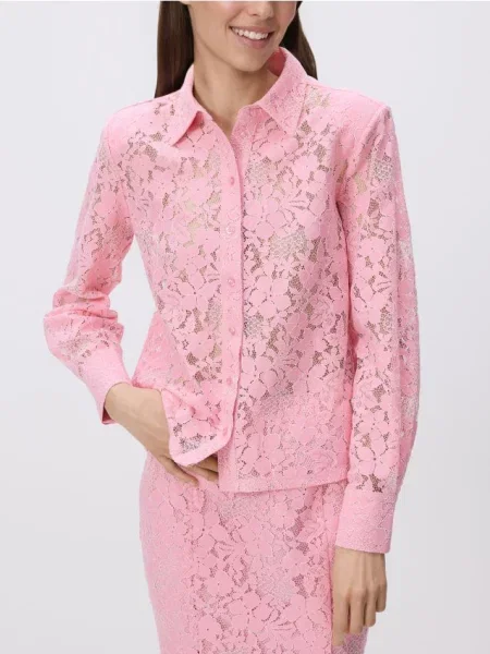 Reserved Cămașă din dantelă roz-pastel roz