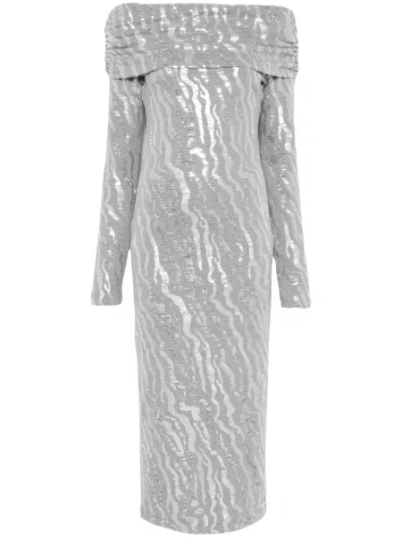 Rochie midi Rotate Birger Christensen până la genunchi de costum gri