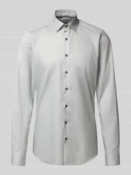 Koszula biznesowa o kroju slim fit z bardzo długim rękawem Olymp Level Five zielona